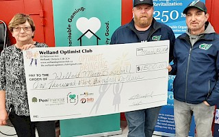 With the help of the Delta Welland Charitable Gaming Center we donated $1500 to the Welland Minor Baseball League.